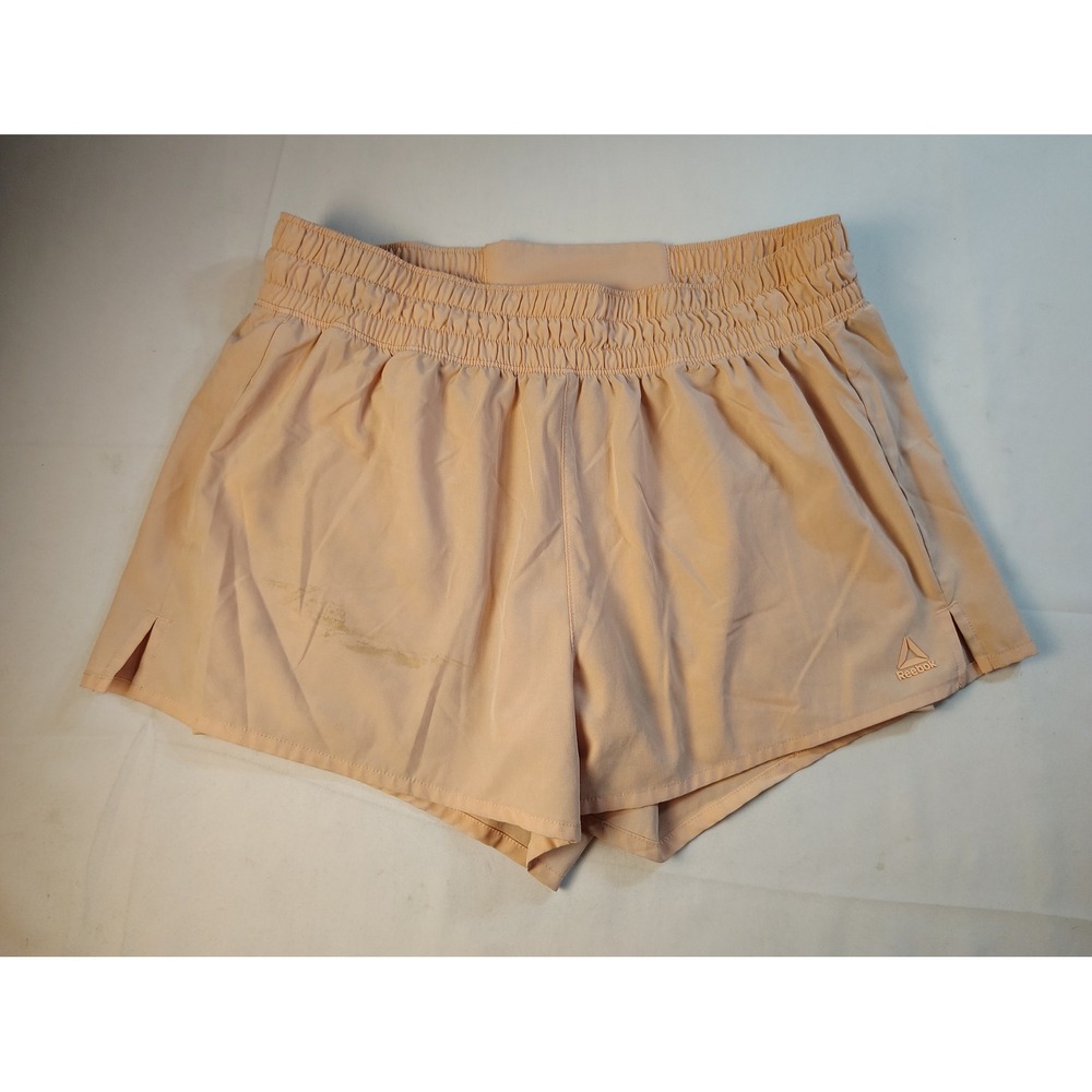 Reebok Women's Pech Smocked Waist Running Athletic Shorts Sz Lg Performance Gear